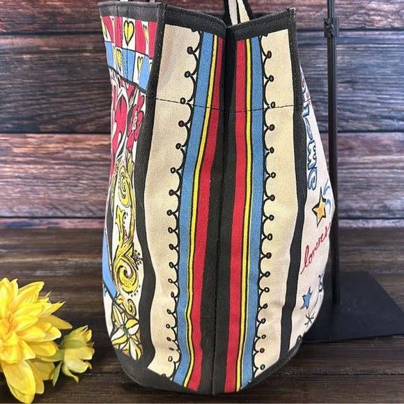 NWOT! Brighton Queen of Love Large Canvas Shopper Tote - Picture 5 of 11